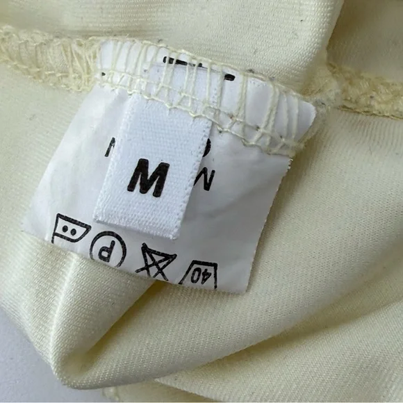 Pale Yellow Lace Trim Camisole Tank Top Y2K Lingerie Style S - Picture 10 of 13